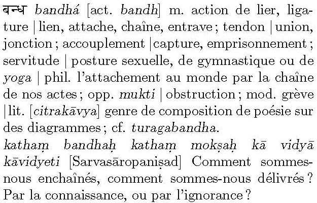 BANDHASH, Dictionnaire SANSKRIT-FRANAIS de Grard Huet